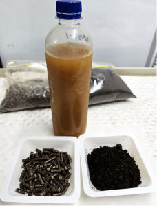 Liquid biostimulant in bottle